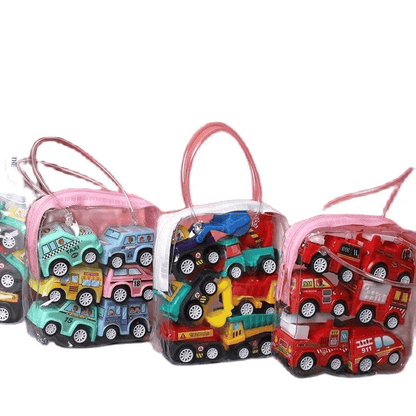 6pcs Car Model Toy Set with organizer bag for children multivariant