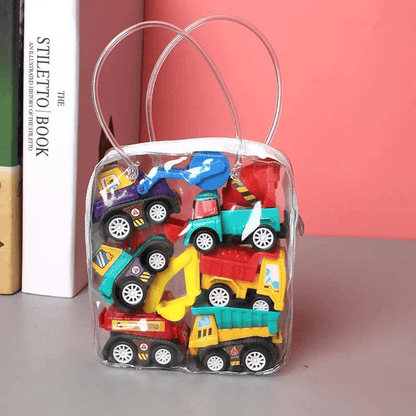 6pcs Car Model Toy Set with organizer bag for children multivariant