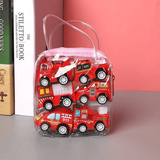 6pcs Car Model Toy Set with organizer bag for children multivariant