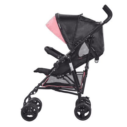 Lightweight Stroller Compact Easy Fold Adjustable Backrest Black/Pink