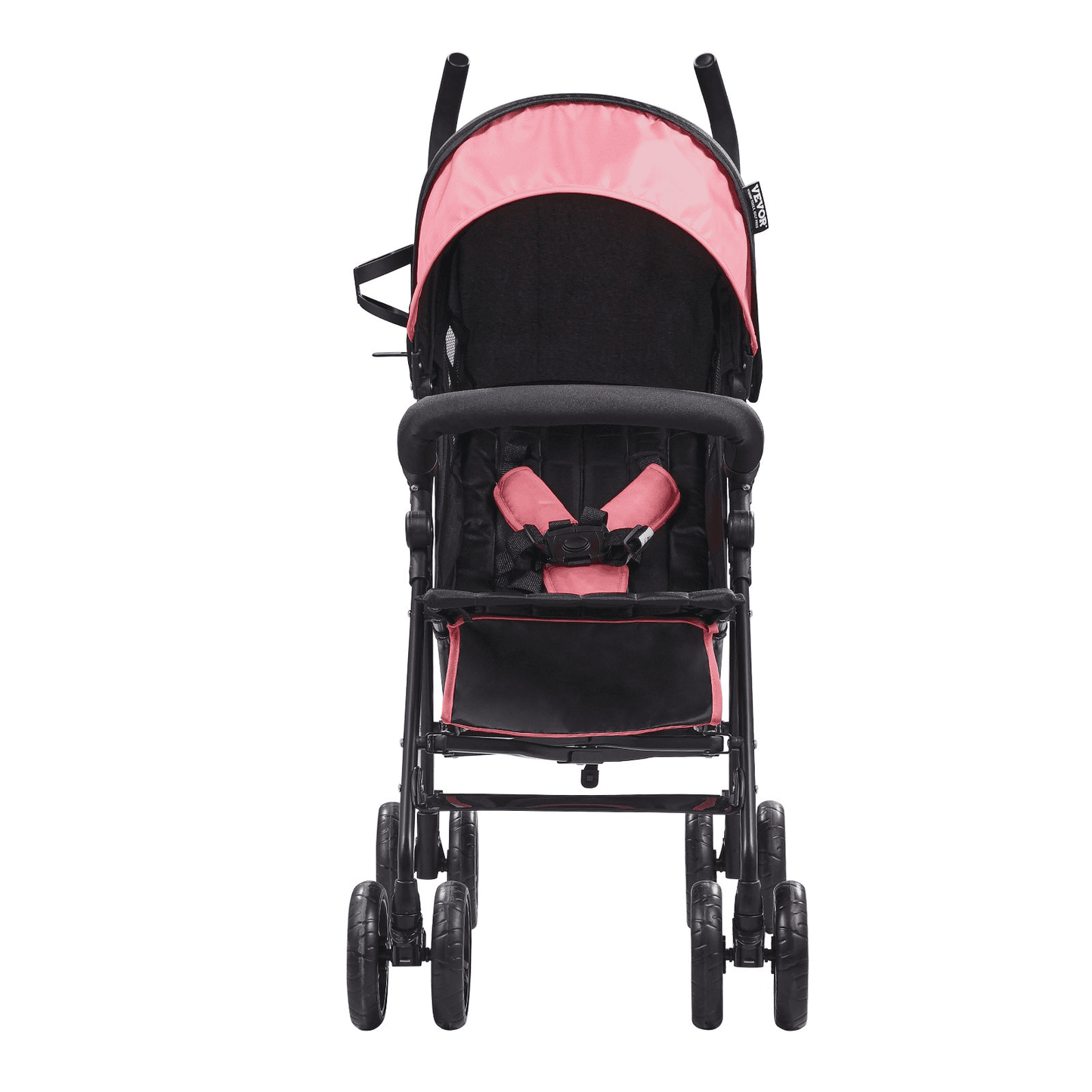 Lightweight Stroller Compact Easy Fold Adjustable Backrest Black/Pink