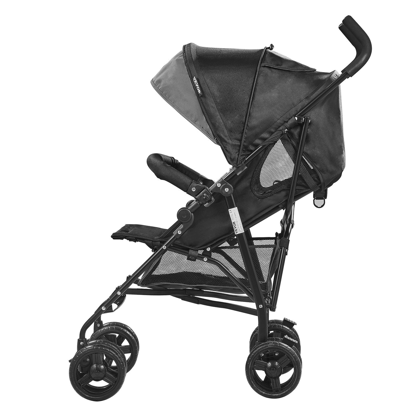 Lightweight Stroller Compact Easy Fold Adjustable Backrest Dark Gray/Black