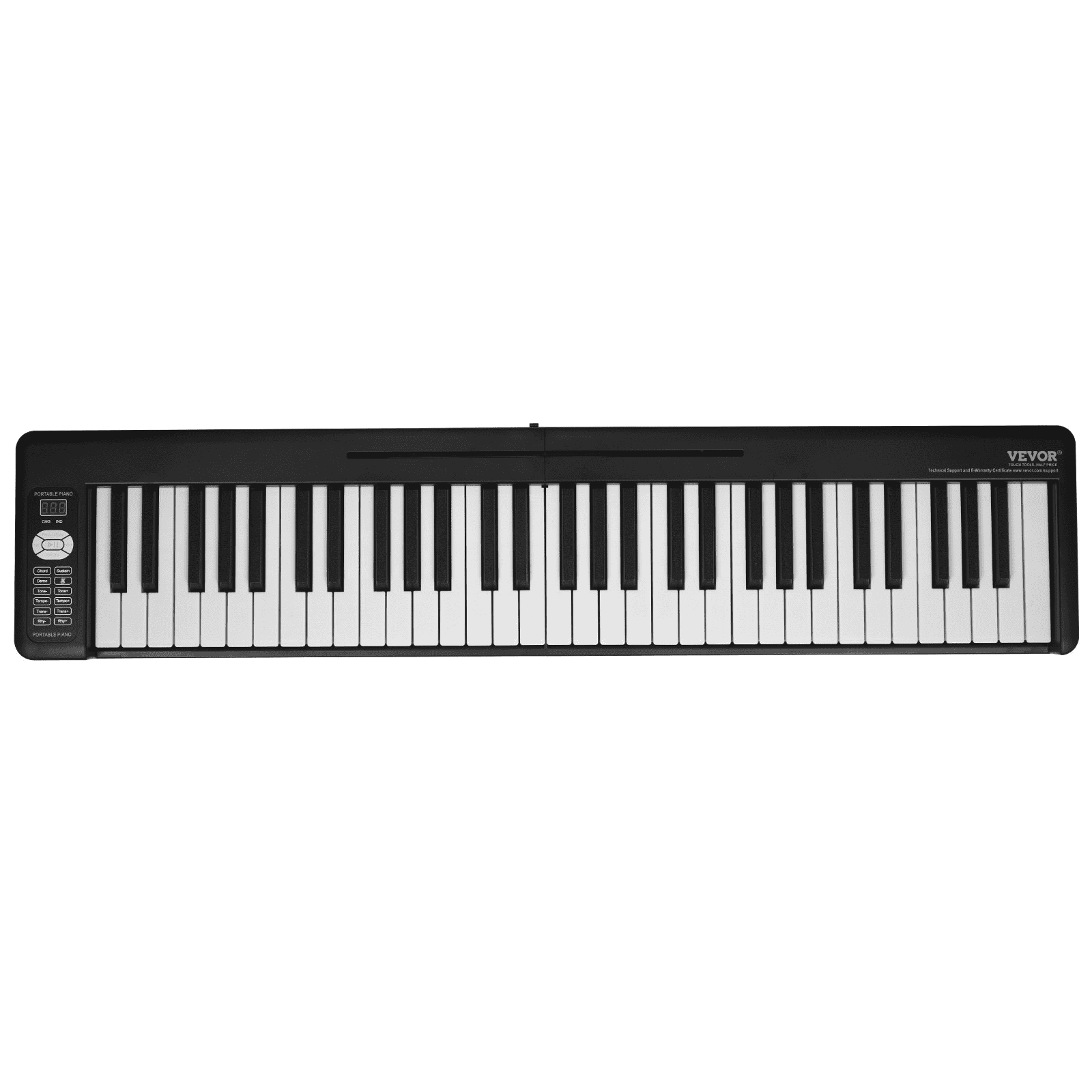 VEVOR 61 Key Folding Keyboard Piano Portable Foldable Piano Bluetooth MIDI Black