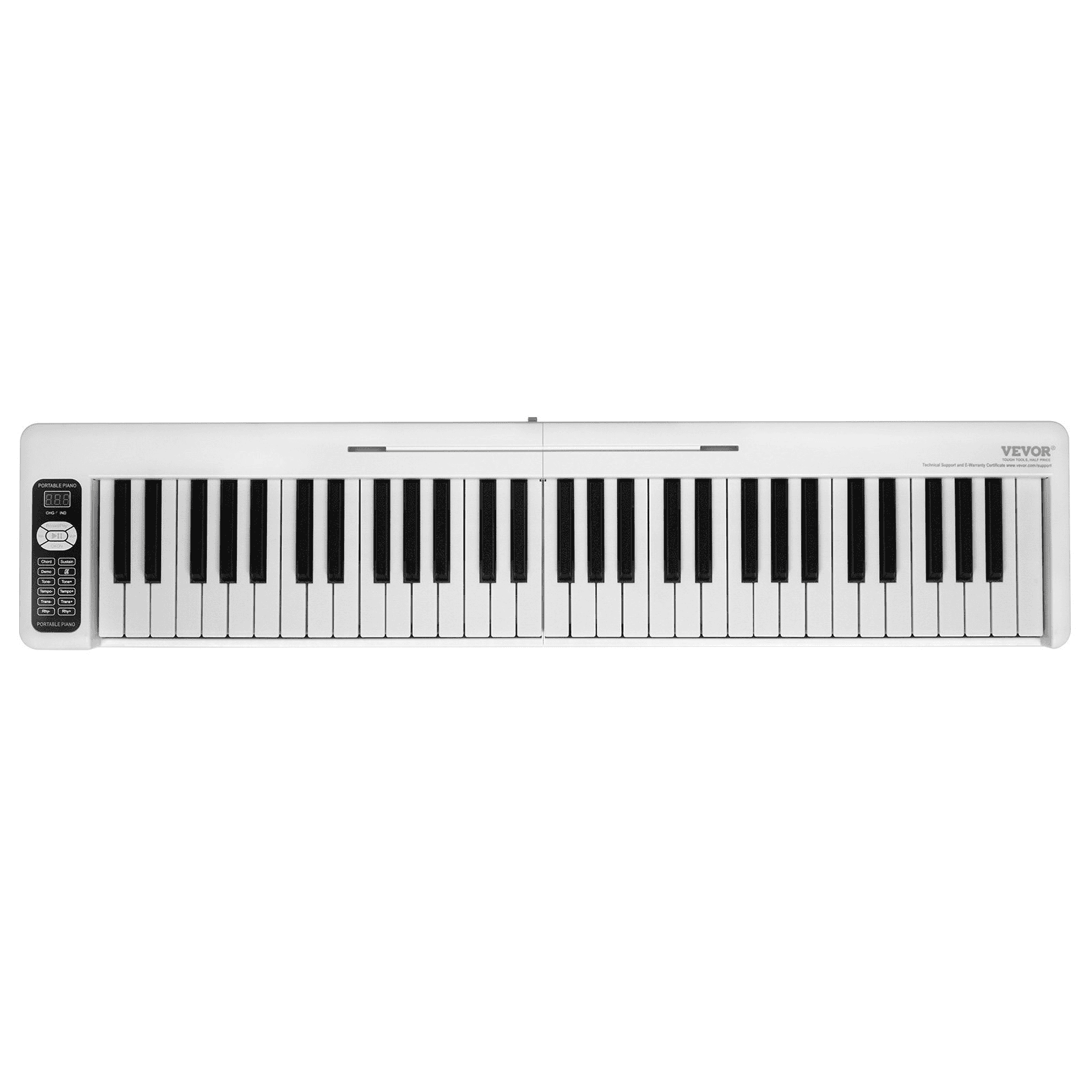 VEVOR 61 Key Folding Keyboard Piano Portable Foldable Piano Bluetooth MIDI White