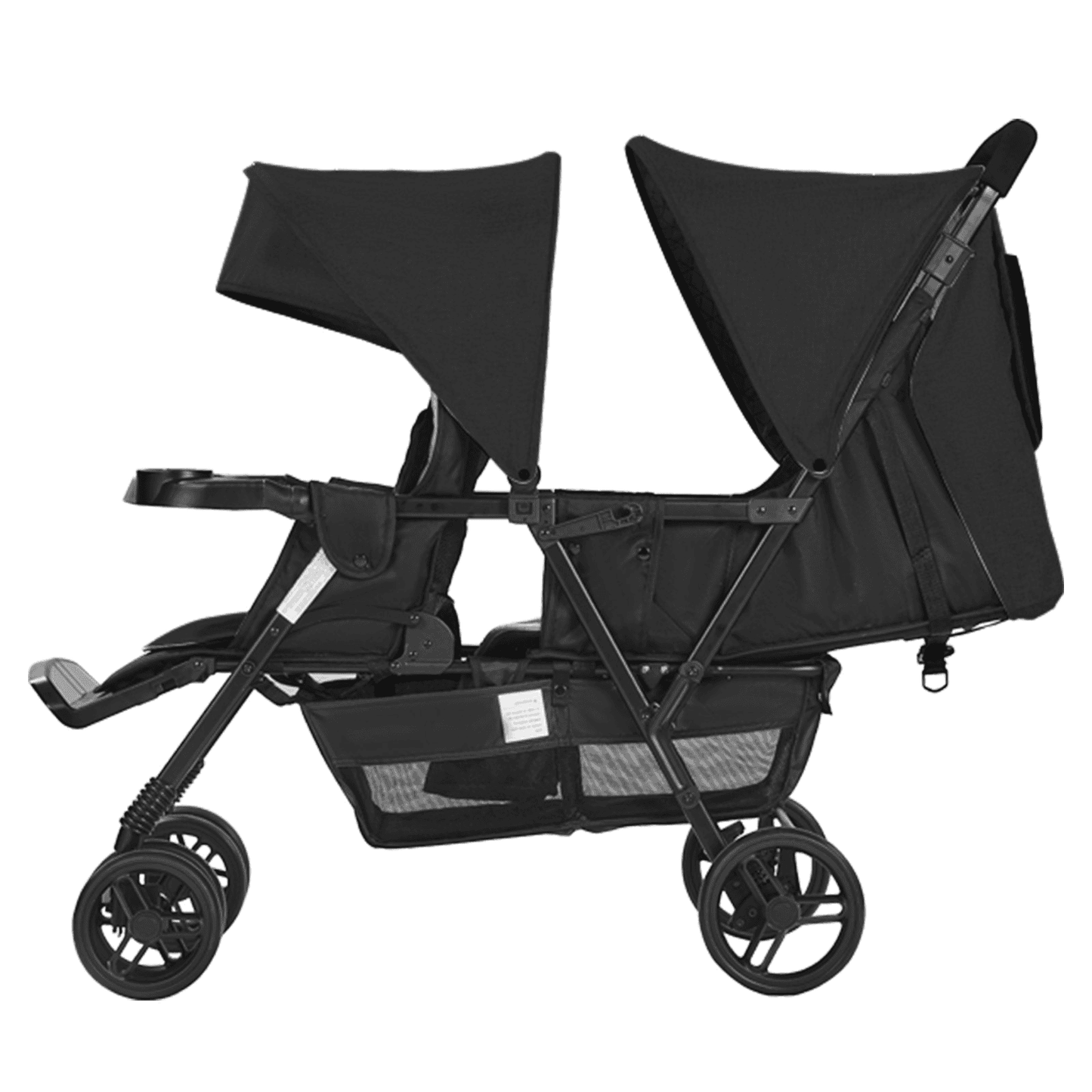 Double Stroller Foldable Lightweight Twin Tandem Stroller Black