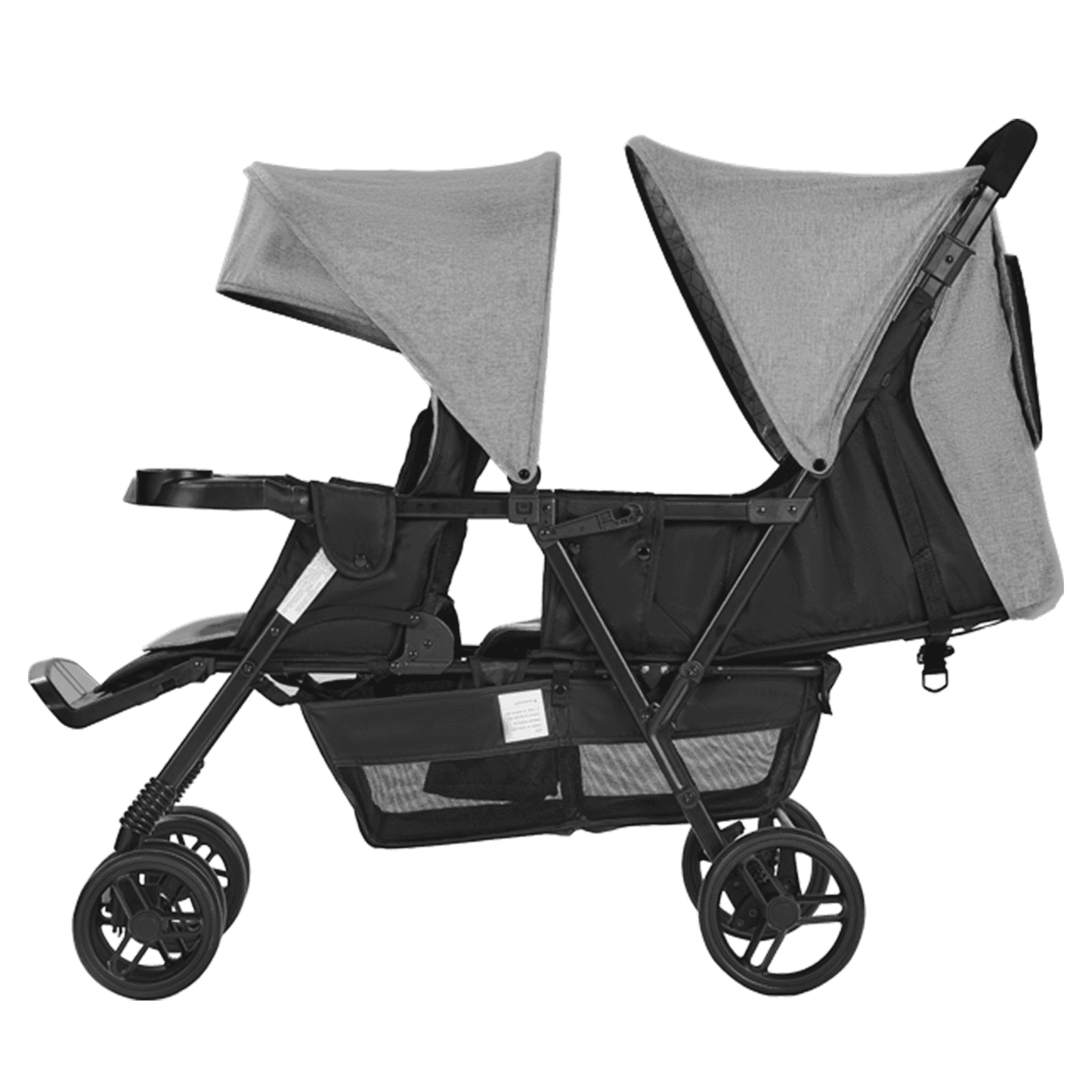 Double Stroller Foldable Lightweight Twin Tandem Stroller Dark Gray