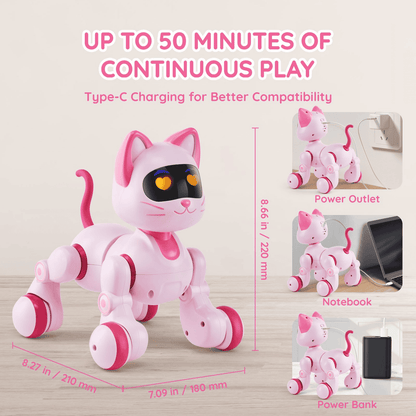 VEVOR RC Robot Cat Toy for Kid Talking Dancing Touch Remote Control Programmable