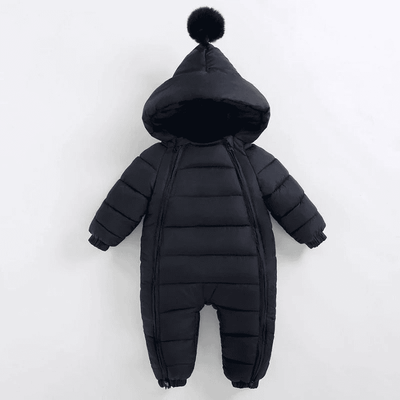 Winter onesie with thick hood for newborns