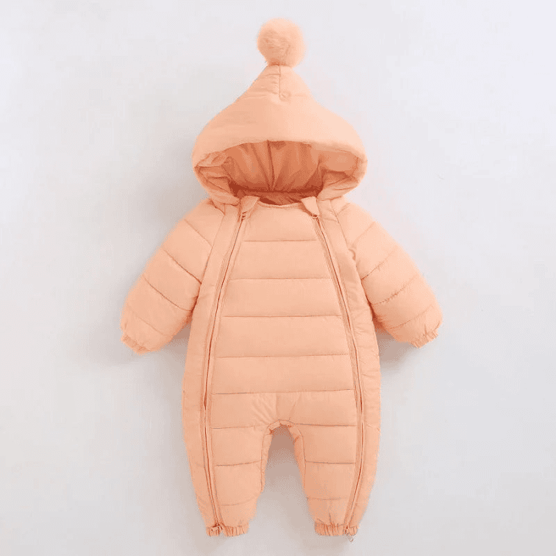 Winter onesie with thick hood for newborns