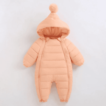 Winter onesie with thick hood for newborns