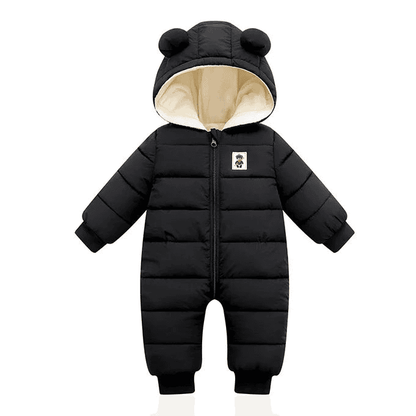 Winter onesie with thick hood for newborns