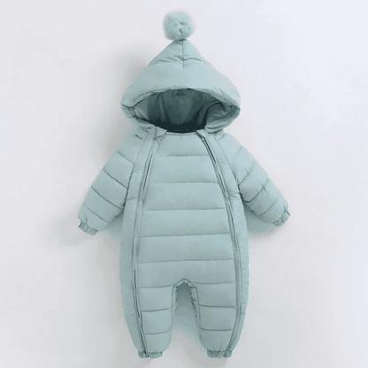 Winter onesie with thick hood for newborns