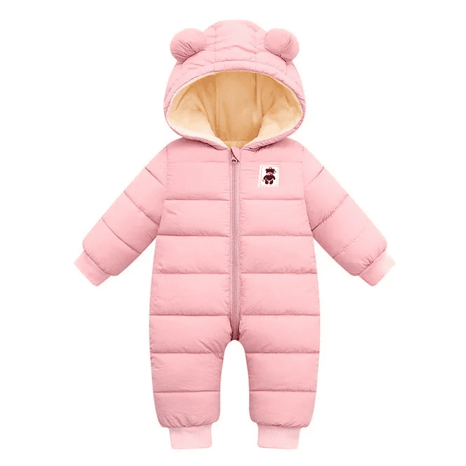 Winter onesie with thick hood for newborns