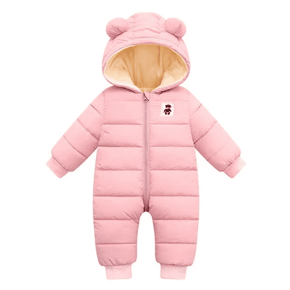 Winter onesie with thick hood for newborns