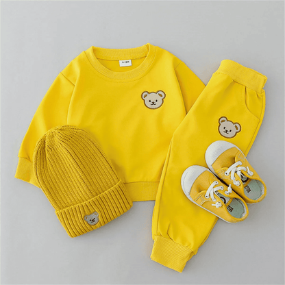 Cotton tracksuit set 2 pcs sweatshirt and trousers for Little Bear children