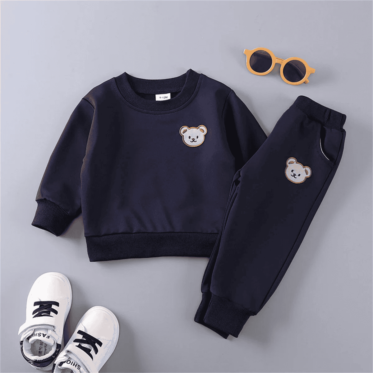 Cotton tracksuit set 2 pcs sweatshirt and trousers for Little Bear children