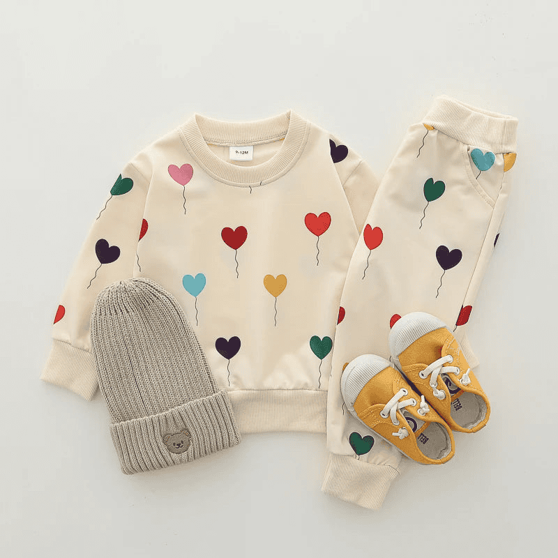 Cotton tracksuit set 2 pcs sweatshirt and trousers for Children Hearts