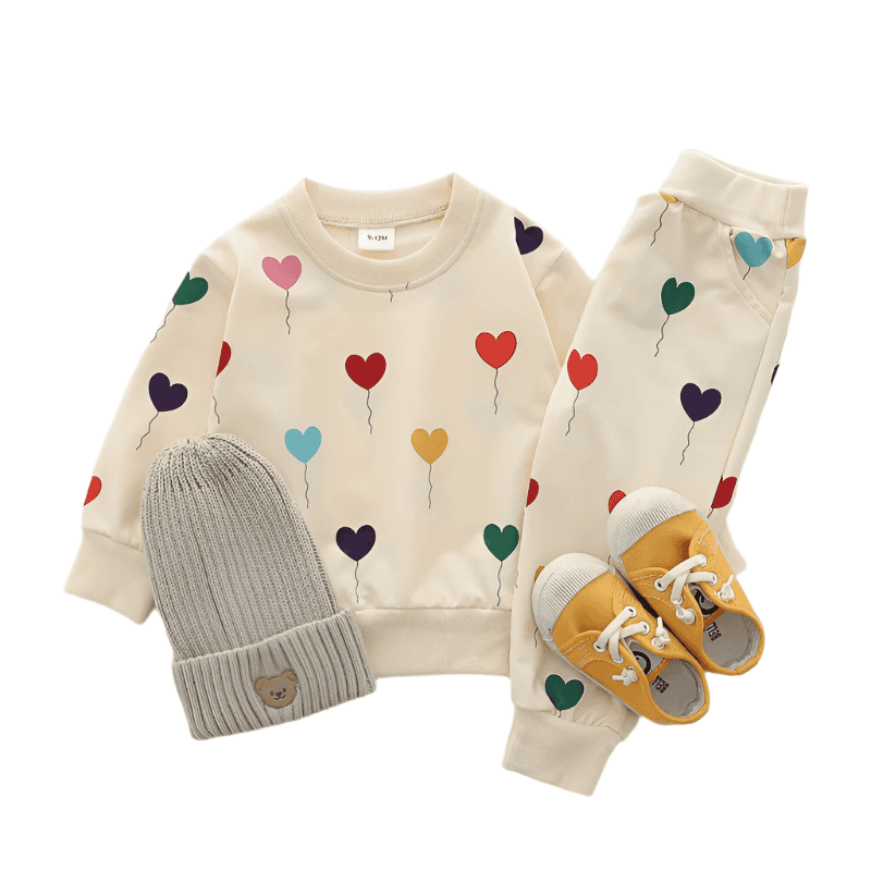 Cotton tracksuit set 2 pcs sweatshirt and trousers for Children Hearts