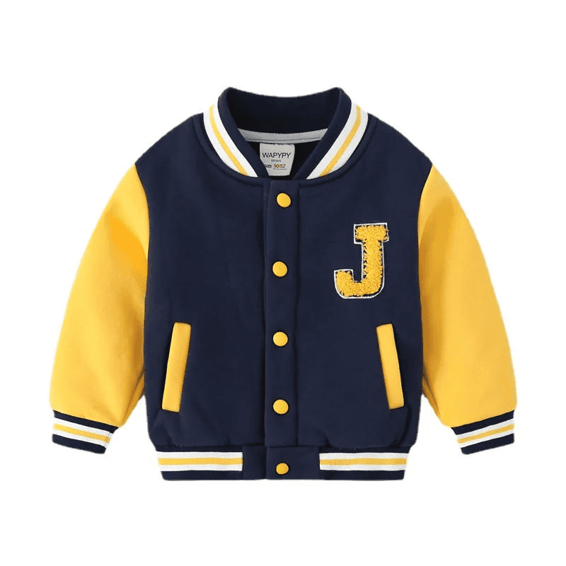 Varsity style baseball jacket for children aged 2 to 7 years