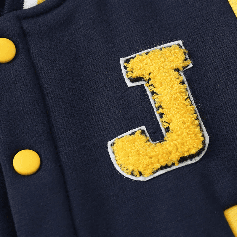 Varsity style baseball jacket for children aged 2 to 7 years