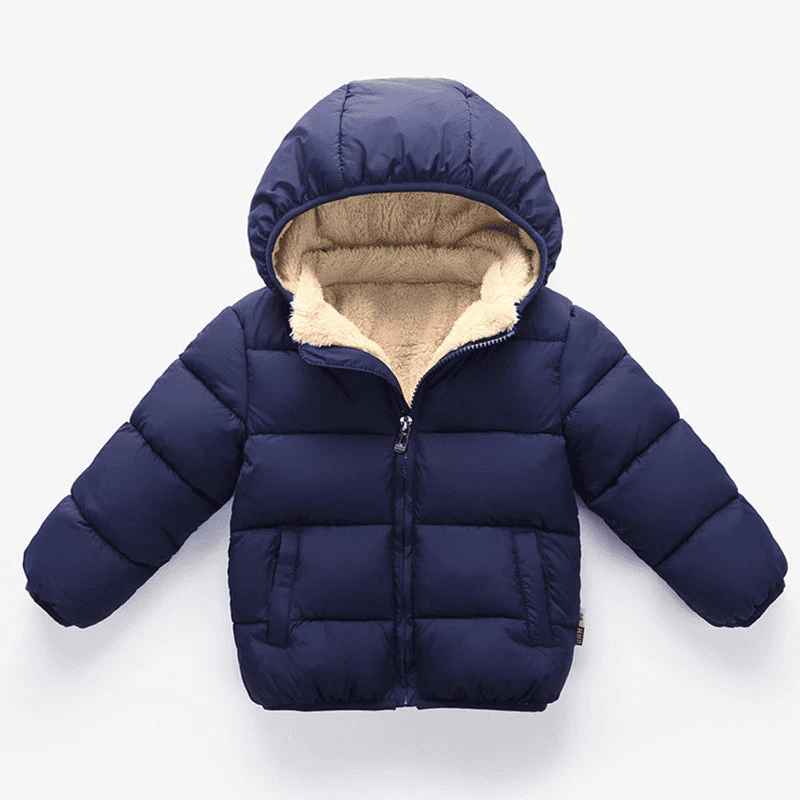 Multivariant Padded Jacket with Hood and Zip for Children