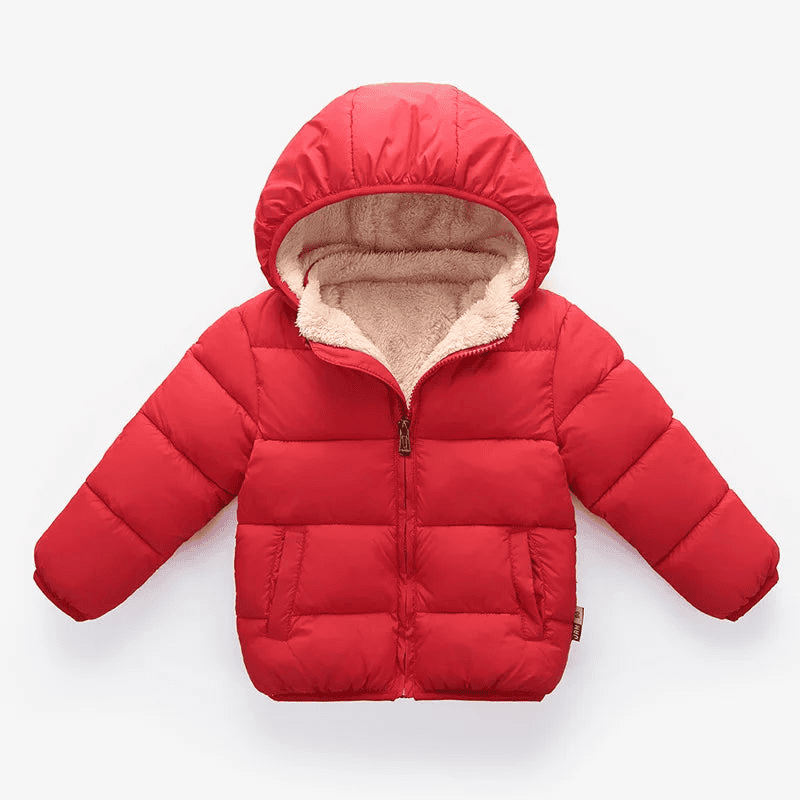 Multivariant Padded Jacket with Hood and Zip for Children