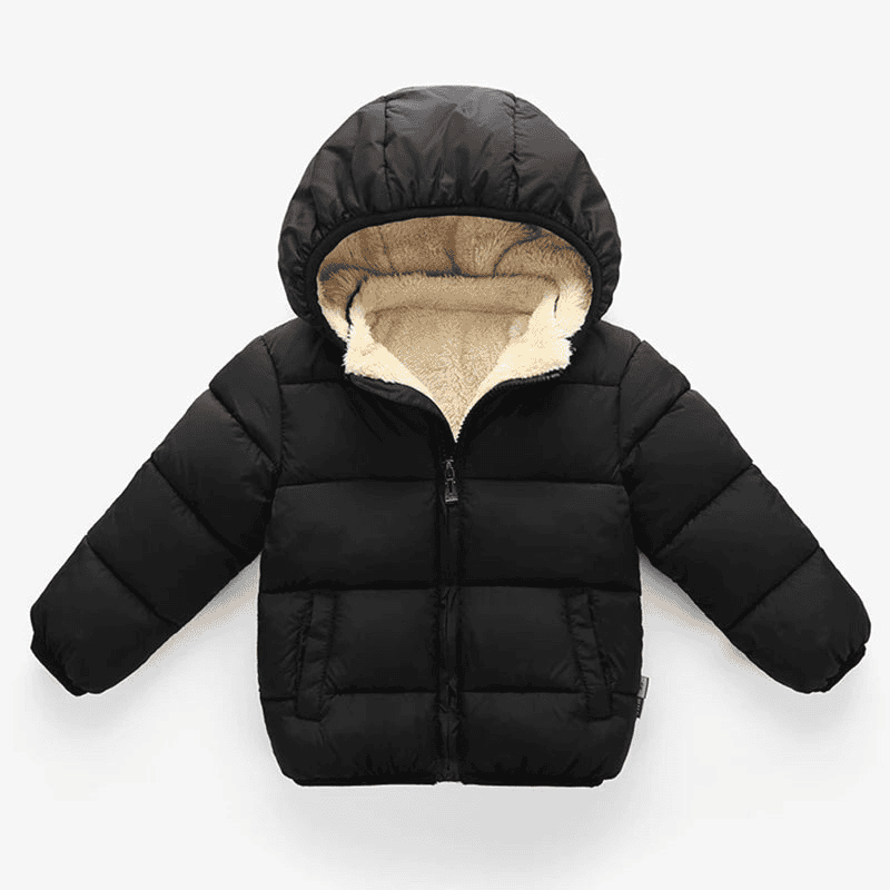 Multivariant Padded Jacket with Hood and Zip for Children