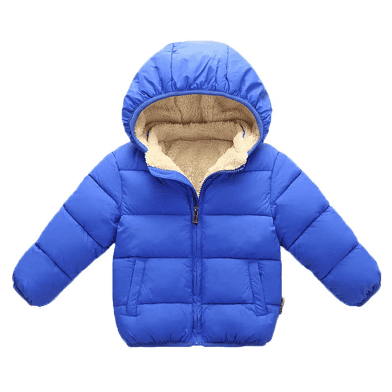 Multivariant Padded Jacket with Hood and Zip for Children