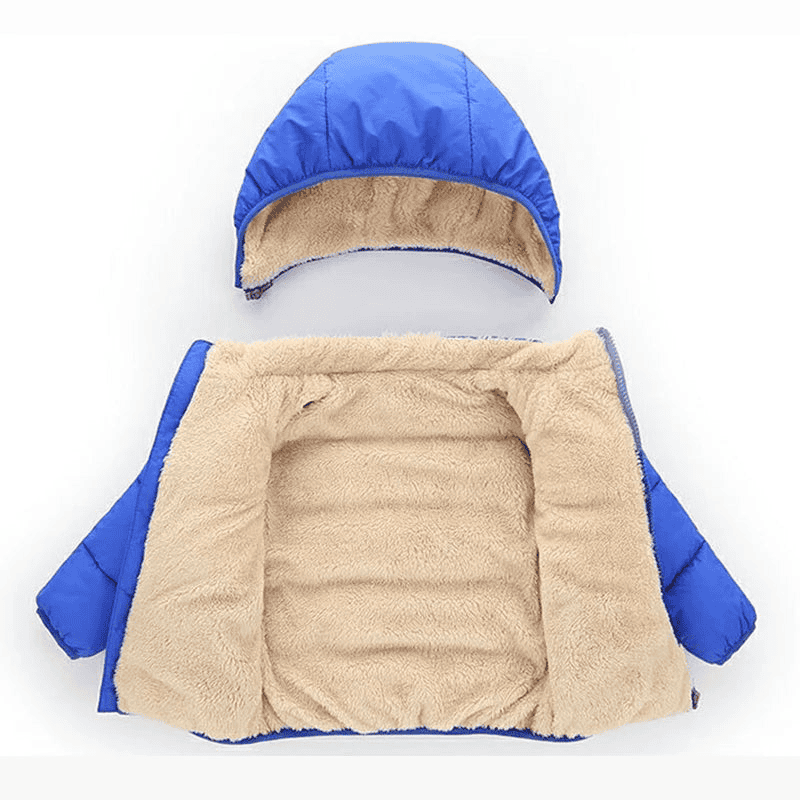 Multivariant Padded Jacket with Hood and Zip for Children