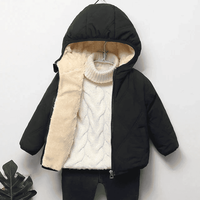 Multivariant Padded Jacket with Hood and Zip for Children