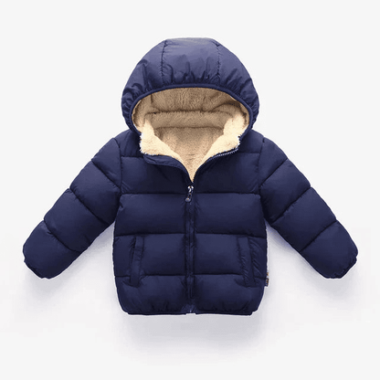 Multivariant Padded Jacket with Hood and Zip for Children