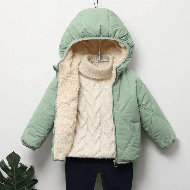 Multivariant Padded Jacket with Hood and Zip for Children