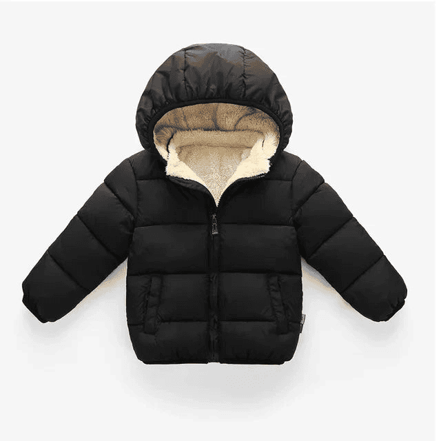 Multivariant Padded Jacket with Hood and Zip for Children