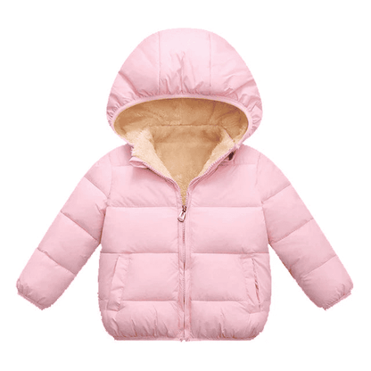 Multivariant Padded Jacket with Hood and Zip for Children