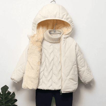 Multivariant Padded Jacket with Hood and Zip for Children