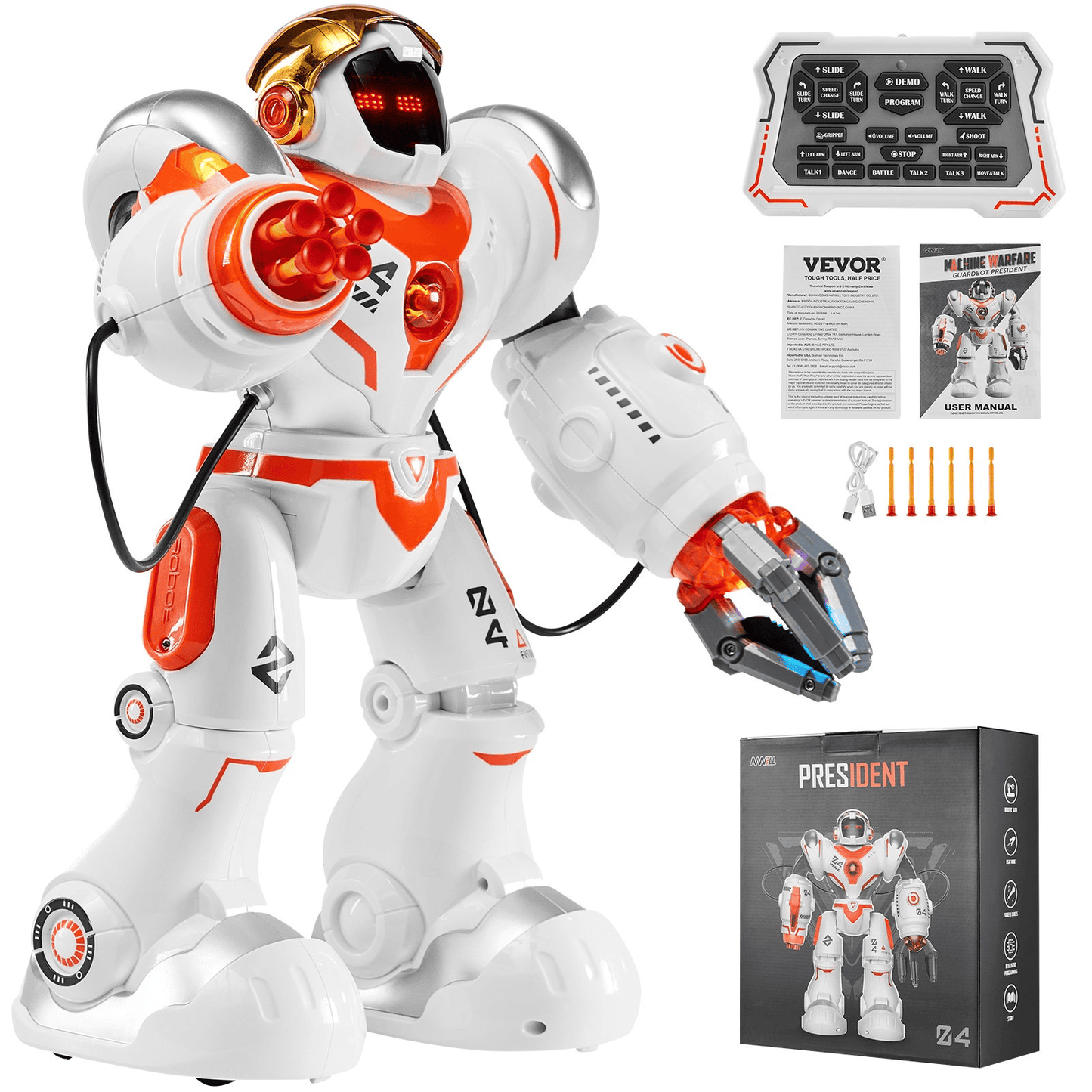 VEVOR RC Robot Toy Battle Robot for Kids Remote Control Robotic Toy Programmable