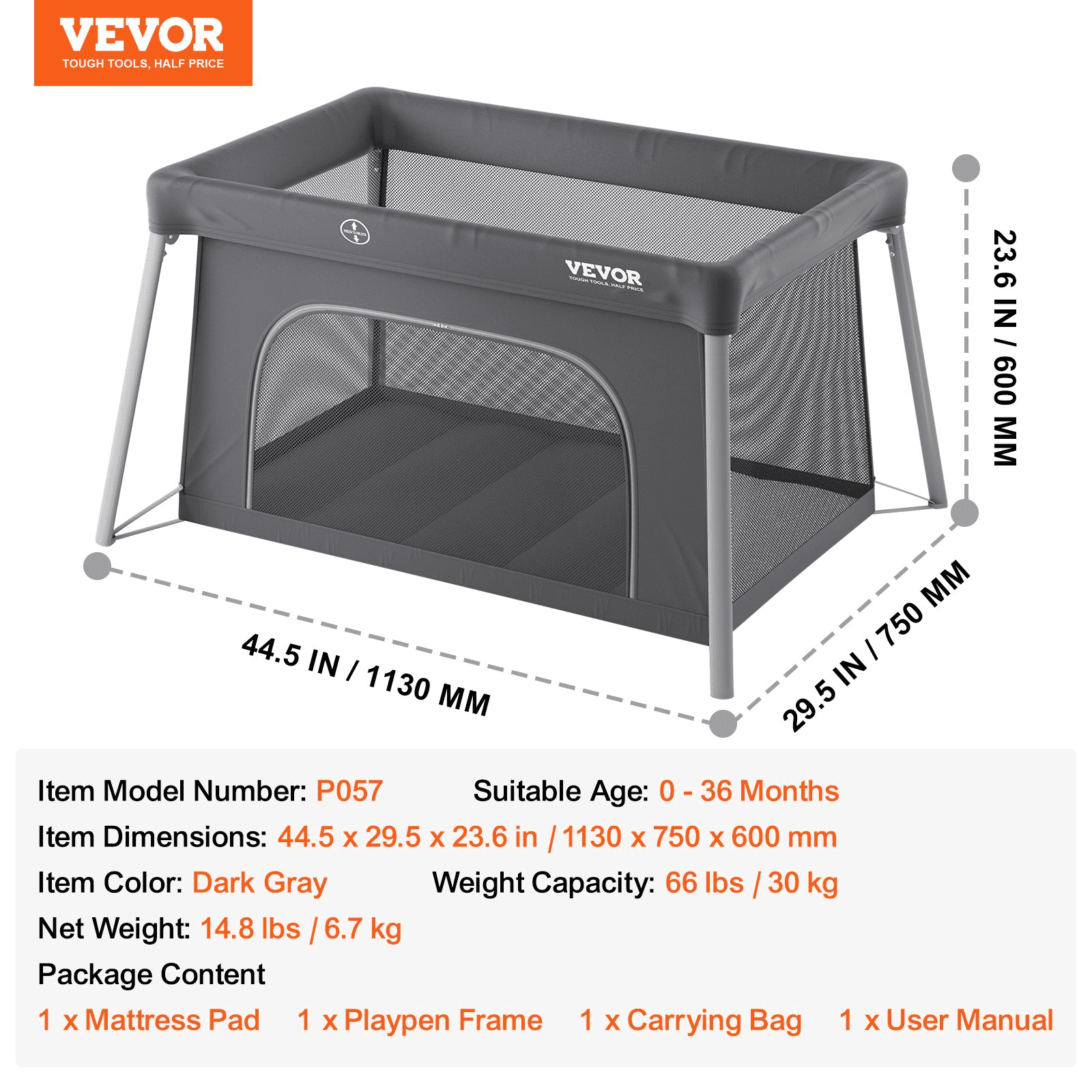 TravelNest Foldable Baby Playpen & Crib with Zipper Gate