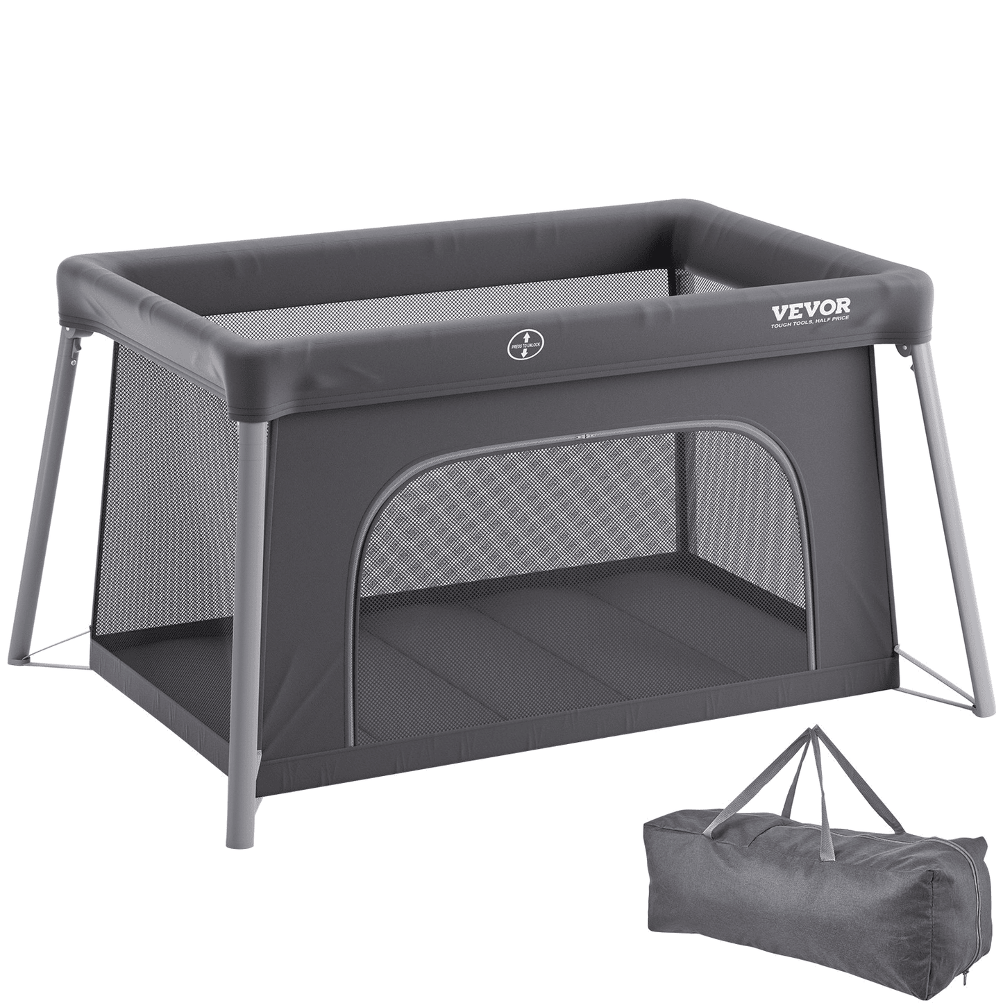 TravelNest Foldable Baby Playpen & Crib with Zipper Gate