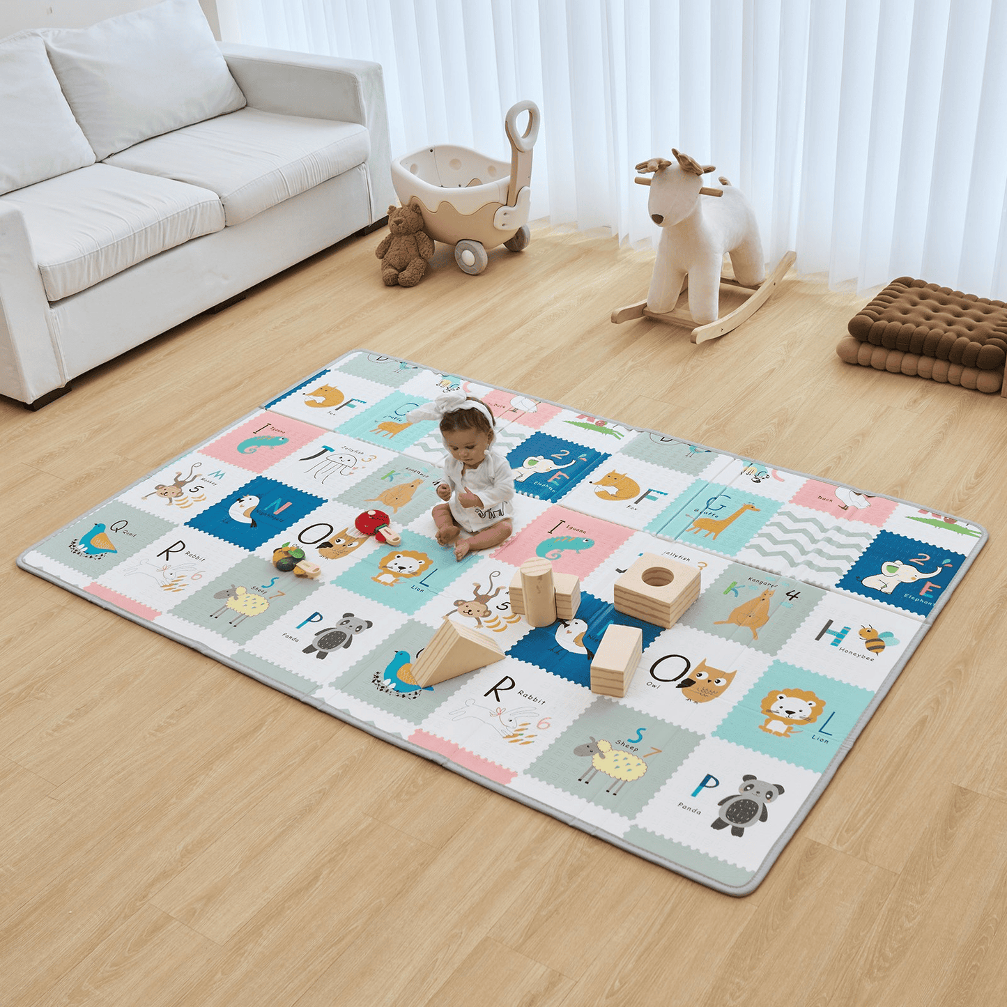 VEVOR 51"x79" Baby Play Mat Kids Crawling Soft Activity Floor Playmat 2 Side