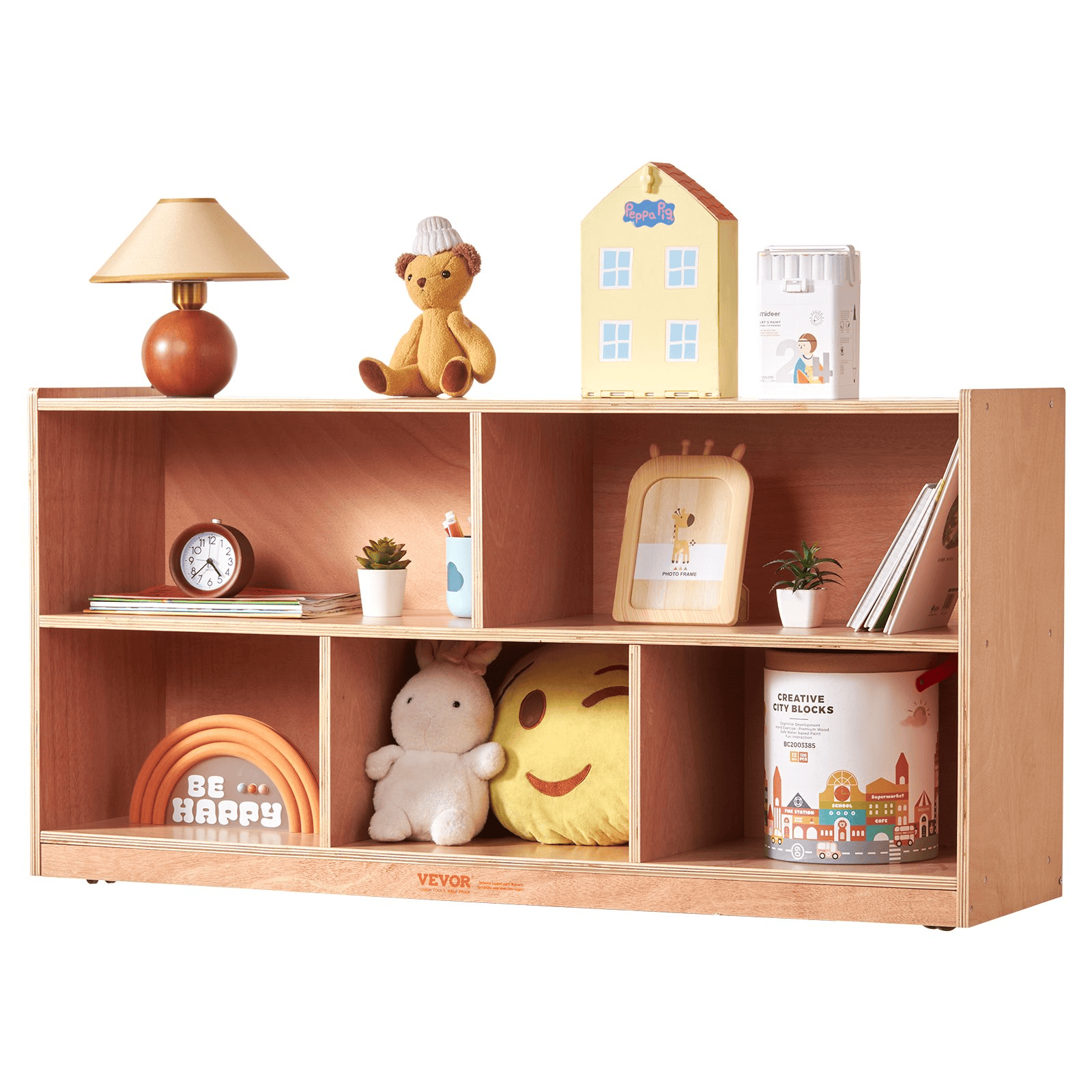 VEVOR Storage Shelf Tray Cabinet 5-Section Cubby Storage 2-Shelf for Home School, Kid Cubby Lockers