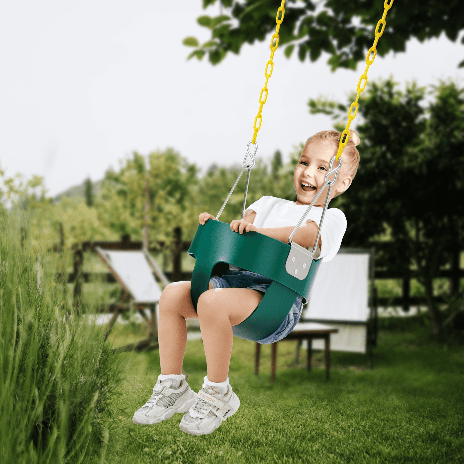 VEVOR Toddler Swing Seat High Back Full Bucket Baby Swing Seat Support 150 lbs