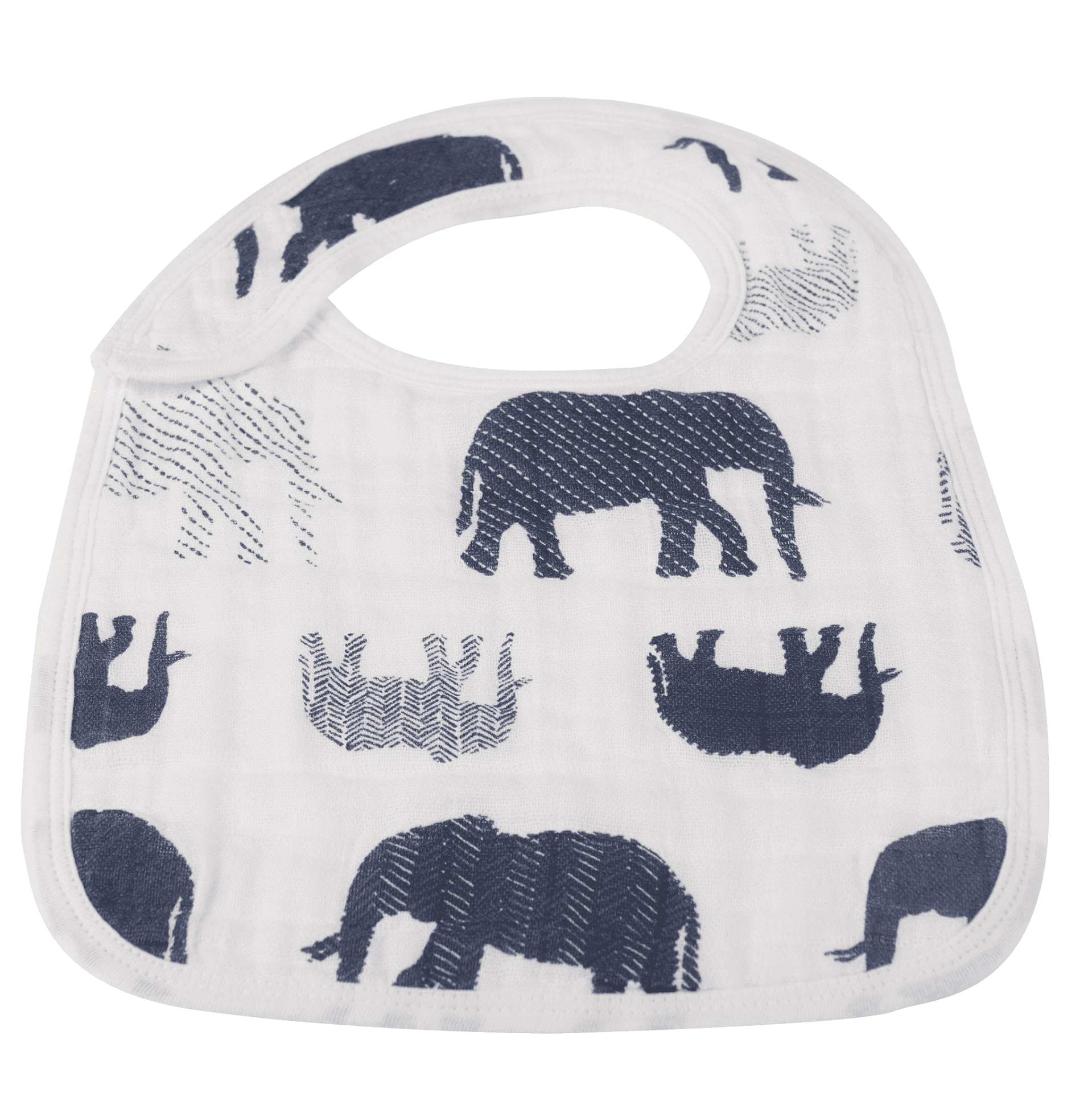 In the Wild Elephant Cotton Muslin Snap Bibs 3PK