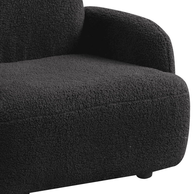 Raelynn 25.5"W Black Teddy Velvet Bear-Shaped Kids Armchair