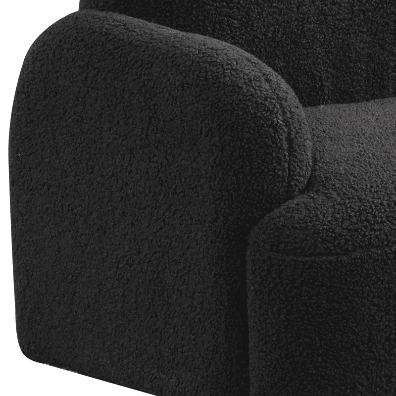 Raelynn 25.5"W Black Teddy Velvet Bear-Shaped Kids Armchair