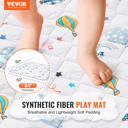 VEVOR 50"x50" Baby Play Mat Kids Crawling Soft Floor Playmat Infant Activity Mat