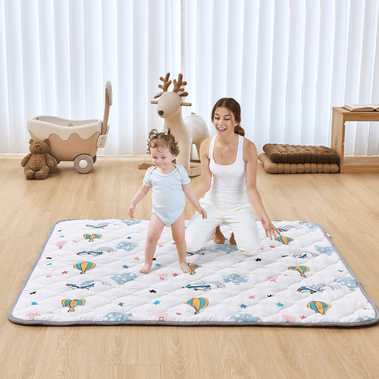 VEVOR 50"x50" Baby Play Mat Kids Crawling Soft Floor Playmat Infant Activity Mat