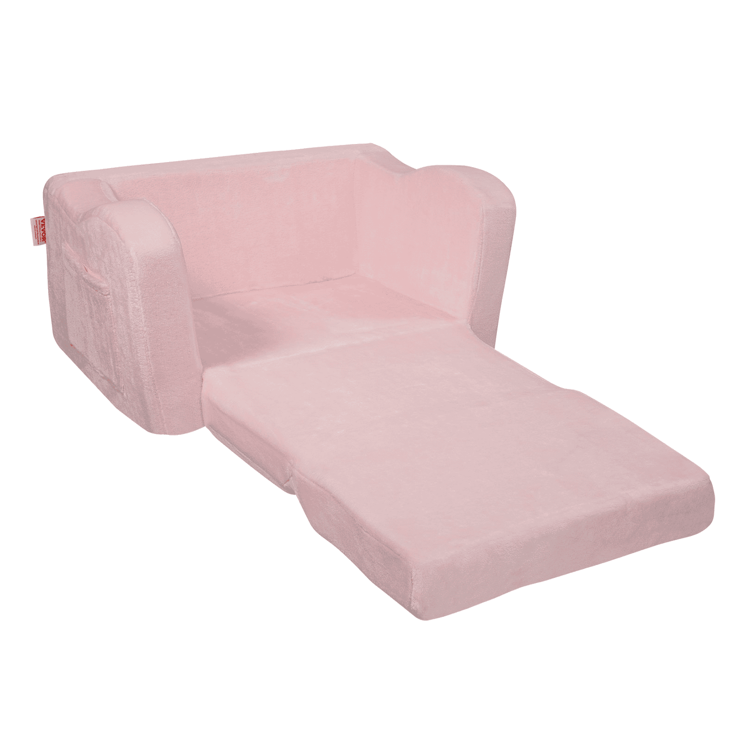 VEVOR Kids Couch, 2-in-1 Toddler Chairs Comfy, Toddler Couch Sofa Bed Fold Out, Convertible Sofa to Lounger, Kids Chair Seat Playroom Furniture for Kids Girls & Boys, Pink