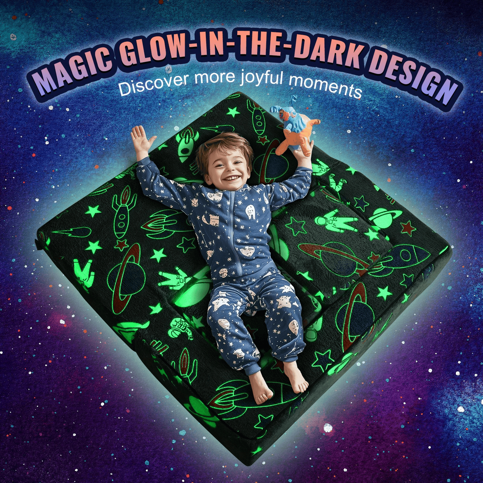 VEVOR Modular Kids Play Couch 4Pcs DIY Glow in the Dark Toddler Chair Grey