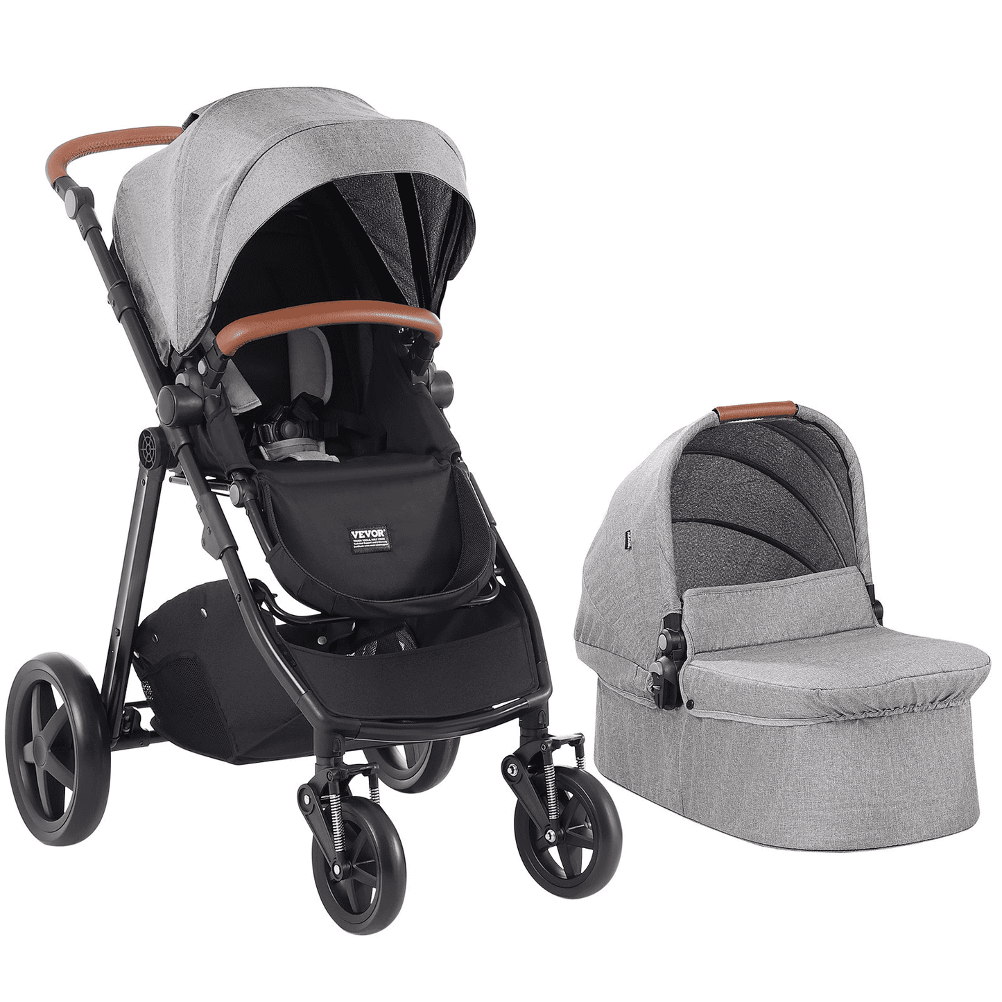 Stroller Travel System With Bassinet Playard Baby Combo Set Dark Gray