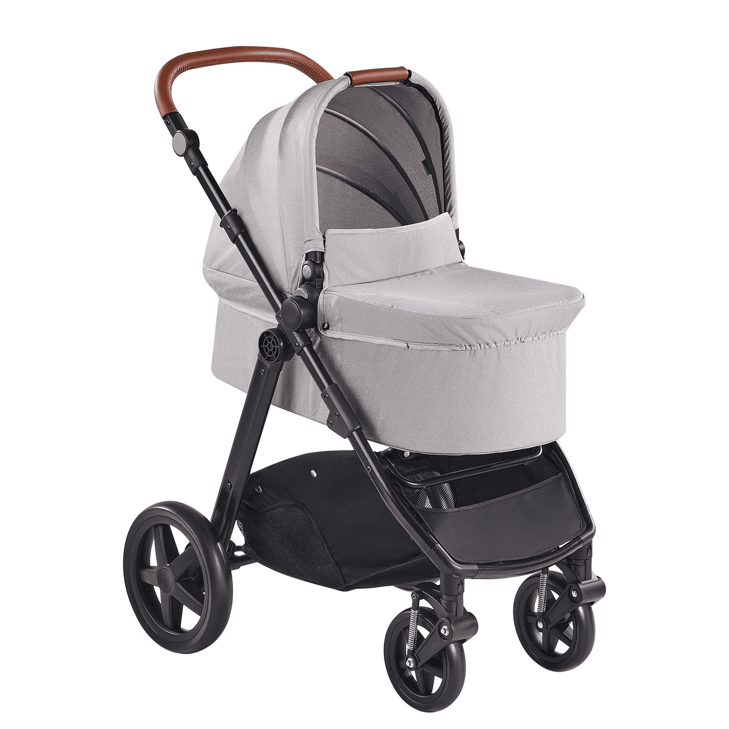 Stroller Travel System With Bassinet Playard Baby Combo Set Light Gray